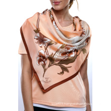 Floral Printed 100% Silk Scarf